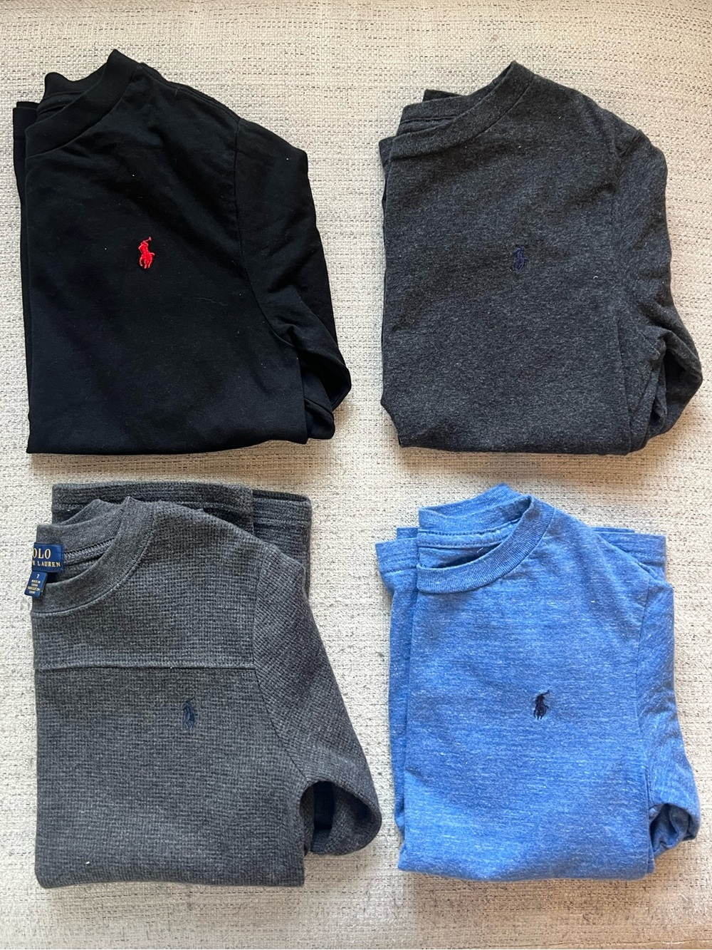 POLO Ralph Lauren Long Sleeve Crewneck Tees Lot Bundle - Boys Sizes 6-7